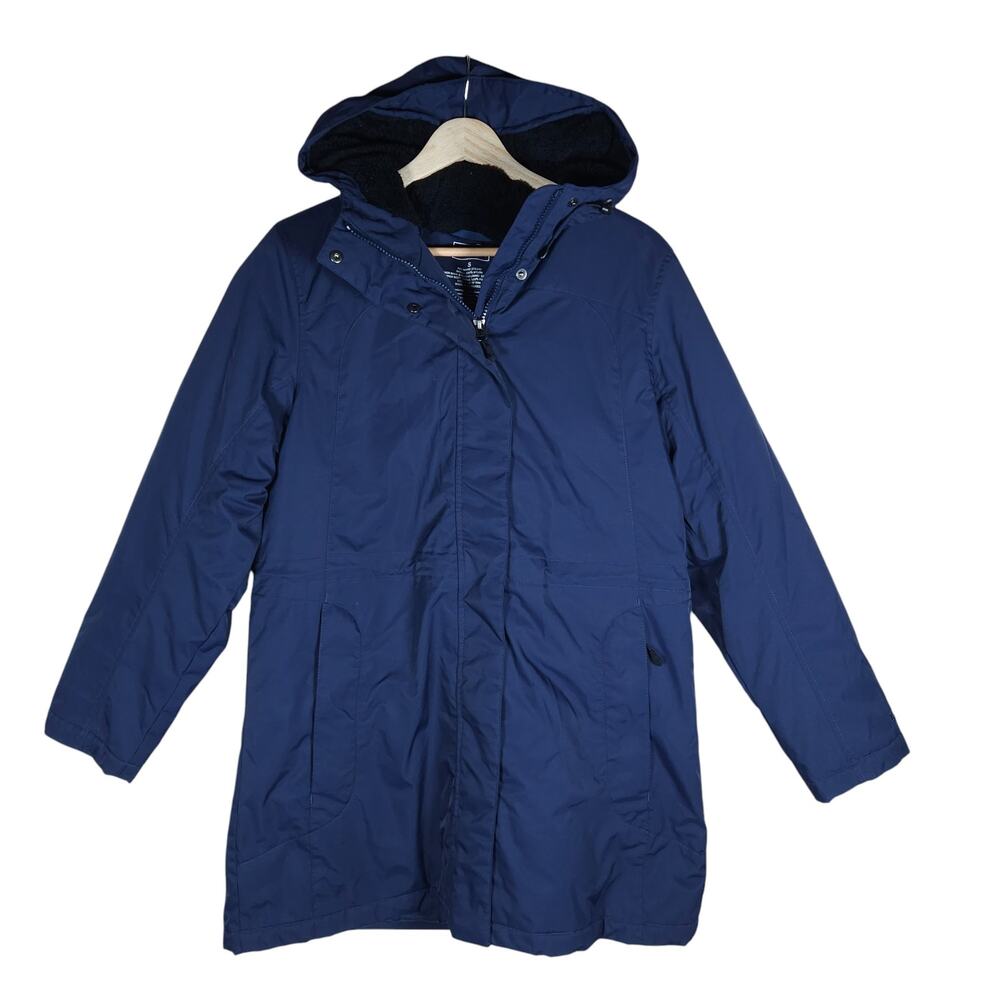 L.L. Bean Parka Small Navy Blue Waterproof Fleece Lined Hooded Winter Coat